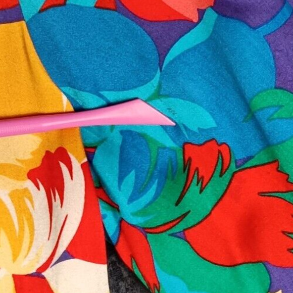 Jimmy Garcia Floral Blouse Women Large Red Swing Flowy - Picture 8 of 10